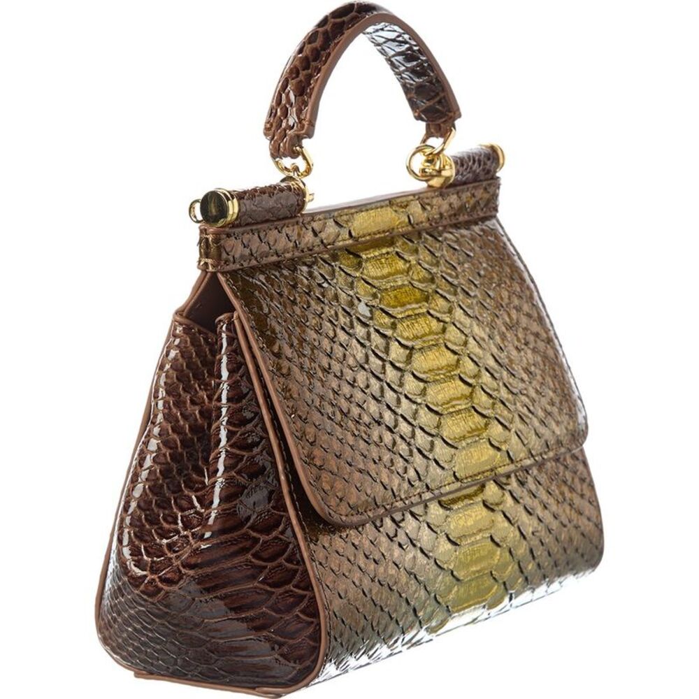 Tiffany & Fred Paris Python-Embossed Leather Satc… - image 3